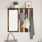 vidaXL Porte-manteau mural avec étagère Chêne fumé 84 x 10 x 80 cm