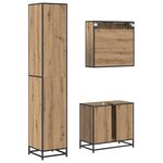 vidaXL Ensemble de mobilier de salle de bain 3 Pièces Chêne artisanal