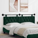 vidaXL Tête de lit suspendue Vert foncé Velours