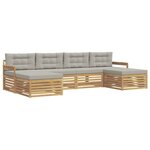 vidaXL Ensemble de canapés d'extérieur 6 pc Blanc et gris clair