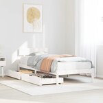 vidaXL Cadre de lit sans matelas blanc 90x190 cm bois de pin massif