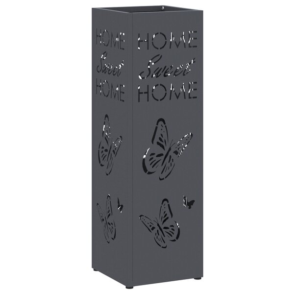 vidaXL Porte-parapluies Anthracite Métal Moyen Incrustations décoratives