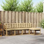 vidaXL Ensemble de canapés d'extérieur 5 pc Blanc et Beige