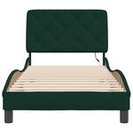 vidaXL Cadre de lit avec LED sans matelas vert foncé 80x200 cm velours