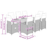 vidaXL Ensemble de bistro de jardin 9 Pièces coussins gris poly rotin