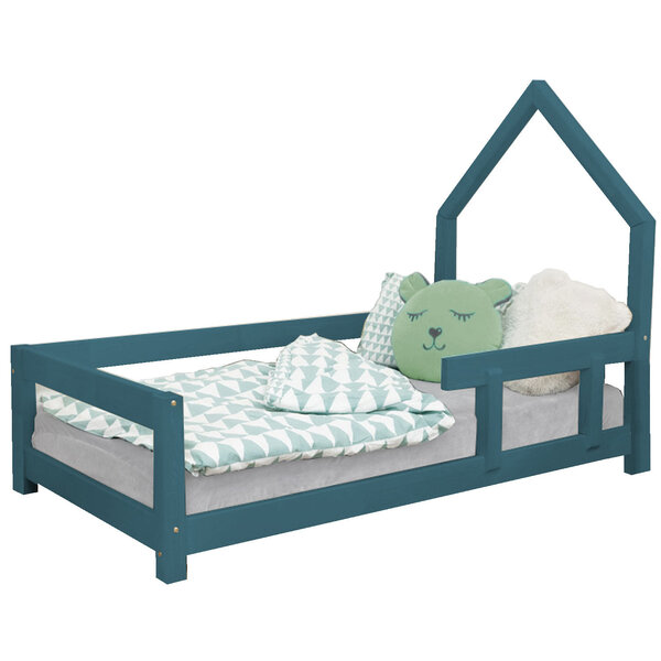 Lit cabane enfant POPPI 140 x 200 vert pétrole 1