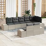 vidaXL Ensemble de canapé de jardin 8 Pièces Gris clair 319 x 154 x 85 cm