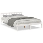 vidaXL Cadre de lit extra long sans matelas 140x220 cm bois massif pin