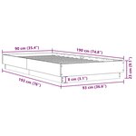 vidaXL Cadre de lit sans matelas chêne sonoma 90x190 cm