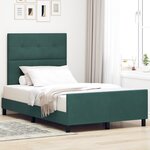 Lit vidaXL en vert foncé  120x190 cm  en velours