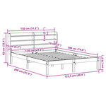 vidaXL Cadre de lit et tête de lit sans matelas cire marron 120x190 cm