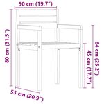 vidaXL Chaises de jardin 4 pièces 50x53x80 cm Bois massif Acacia