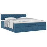 VidaXL Cadre de lit ottoman avec matelas bleu foncé 180x200 cm velours