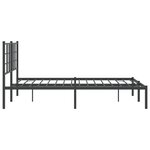 vidaXL Cadre de lit métal sans matelas avec tête de lit noir 140x200cm
