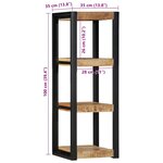 vidaXL Étagère murale 35x35x100 cm bois de manguier brut massif