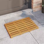 vidaXL Tapis de bain Uni Marron 100 x 53 cm bois