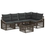 vidaXL Ensemble de canapé de jardin 6 Pièces Gris polyrotin