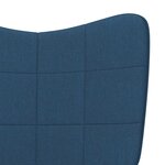 vidaXL Chaise de relaxation avec tabouret Bleu Tissu