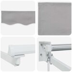 vidaXL Auvent Gris clair 4 5 × 3 m Polyester et métal