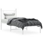 vidaXL Cadre de lit métal sans matelas avec tête de lit blanc 75x190cm