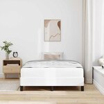 vidaXL Cadre de lit avec matelas Blanc pur 120 x 190 cm tissu