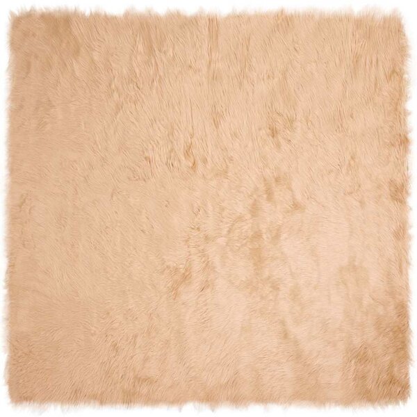 vidaXL Tapis en Peau de Mouton Synthétique Beige 160 x 160 cm