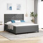 vidaXL Lit à Ressorts avec Matelas Gris Foncé Super King Tissu