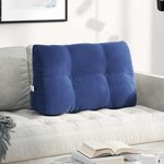 vidaXL Coussin de Dos Bleu police 80 x 24 x 50 cm Velours