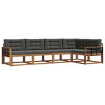 vidaXL Ensemble de canapés d'extérieur 5 pc Naturel et Anthracite