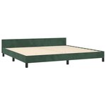 vidaXL Cadre de lit avec tête de lit Vert foncé 200x200 cm Velours