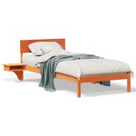 vidaXL Cadre de lit avec tables de chevet avec tête de lit Marron cire