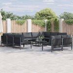vidaXL Ensemble de canapé de jardin 11 Pièces Anthracite Acier