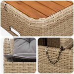 vidaXL Canapé de jardin avec accoudoirs et table relevable 2 Pièce