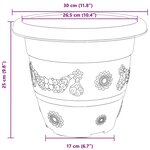 vidaXL Pots de plantes 6 Pièces Noir Ø 30 x 25 cm Plastique
