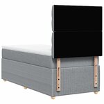 vidaXL Sommier à lattes de lit et matelas Gris clair 90x190 cm Tissu