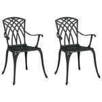 vidaXL Chaise de jardin 2 Pièces Noir 53 x 51 x 88 5cm Aluminium