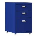 Caisson de bureau armoire meuble de rangement à roulettes acier 48 x 28 x 41 cm bleu 03_0009117