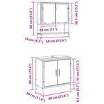 vidaXL Ensemble de mobilier de salle de bain avec étagère 2 Pièces Noir