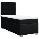 vidaXL Sommier à lattes de lit avec matelas Noir 90x190 cm Tissu