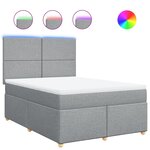 vidaXL Sommier à lattes de lit avec matelas Gris clair 140x190cm Tissu