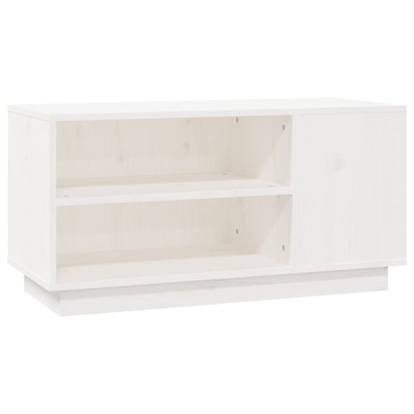 vidaXL Meuble TV Blanc 80x35x40 5 cm Bois de pin massif