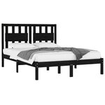 vidaXL Cadre de lit sans matelas noir bois massif 200x200 cm