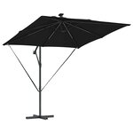 vidaXL Parasol banane à mât déporté Noir 249 x 249 x 250 cm