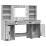 Ensemble coiffeuse 3 pièces vidaXL - Bois d'ingénierie gris sonoma