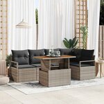 vidaXL Ensemble de salle à manger pour jardin 6 Pièces Gris  Marron