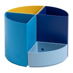 Pot à crayons plastique the quarter 4 compartiments - coloris bleu - exacompta