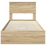 vidaXL Lit de Rangement Chêne Sonoma 90 x 200 cm Bois d'ingénierie