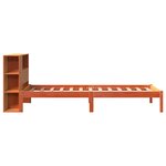 vidaXL Lit bibliothèque sans matelas cire marron 100x200 cm pin massif