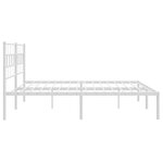 vidaXL Cadre de lit métal avec tête de lit blanc 193x203 cm