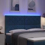 vidaXL Tête de lit LED Bleu foncé 180 cm Cuir synthétique